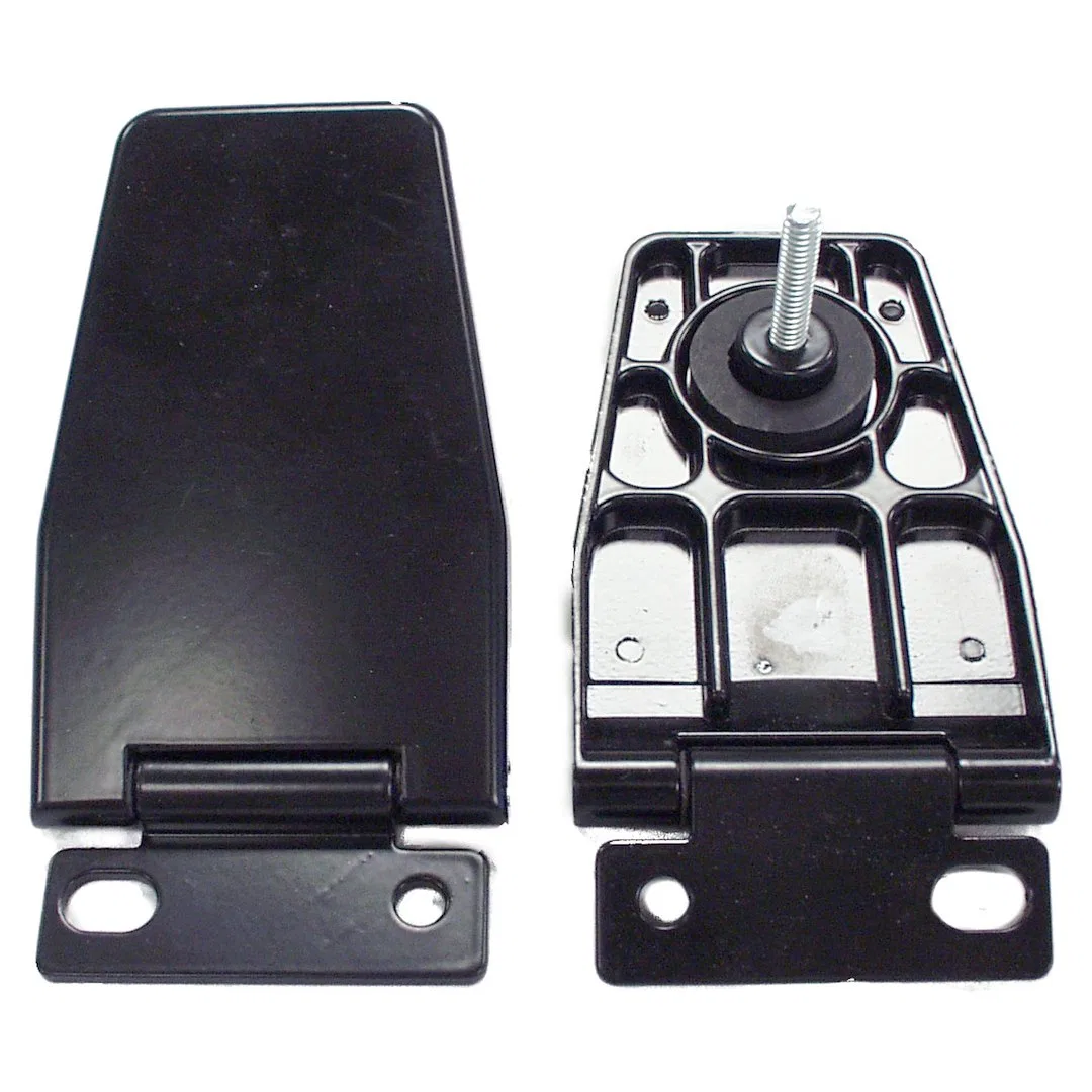 5013722AB – CROWN AUTO Rear Window Hinge, OEM Replacement Painted Black Steel Single